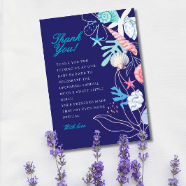 Paarse een kleine parel onder het zeeen baby showe bedankkaart