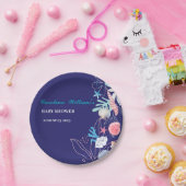 Paarse een kleine parel onder het zeeen baby showe papieren bordje (Feest)