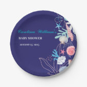 Paarse een kleine parel onder het zeeen baby showe papieren bordje (Voorkant)