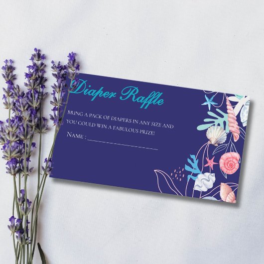 Paarse een kleine parel onder zee baby shower Luie Informatiekaartje