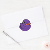 Paarse eend ronde sticker (Envelop)
