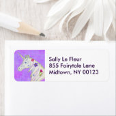 Paarse Eenhoorn adreslabel Etiket (Insitu)