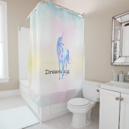 Paarse Eenhoorn Aqua Pink Yellow Tie Dye Douchegordijn