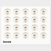 Paarse Eenhoorn Baby shower gunst Ronde Sticker (Vel)