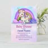 Paarse Eenhoorn Baby shower Kaart (Staand voorkant)