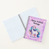 Paarse Eenhoorn Custom Notitieboek (Binnen)