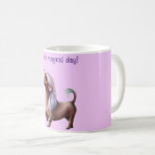 Paarse Eenhoorn Dachshund Koffiemok (Voorkant rechts)