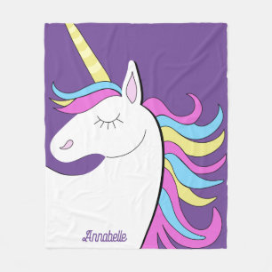 Paarse Eenhoorn Eenhoorns Fantasy Fleece Deken