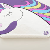 Paarse Eenhoorn  Eenhoorns Fantasy Sherpa Deken (3/4)