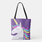 Paarse Eenhoorn Eenhoorns Fantasy Tote Bag (Achterkant)