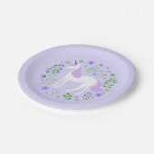 Paarse Eenhoorn Faux Paarse Glitter Papieren Bordje (Gekanteld)