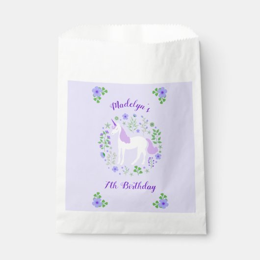 Paarse Eenhoorn Faux Paarse Glitter Verjaardag Bedankzakje (Voorkant)