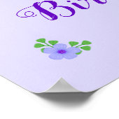 Paarse Eenhoorn Faux Paarse Glitter Verjaardag Poster (Hoek)