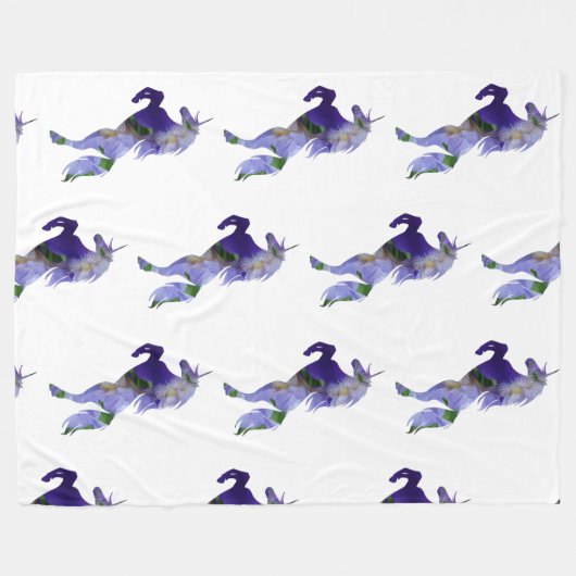 Paarse eenhoorn fleece deken, groot deken (Voorkant (Horizontaal))