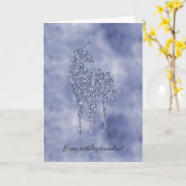 Paarse Eenhoorn Glitter gepersonaliseerd Kaart (Gele Bloem)