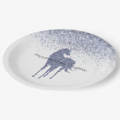 Paarse Eenhoorn Glitter gepersonaliseerd Papieren Bordje (Gekanteld)