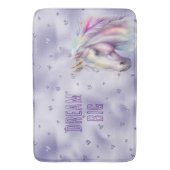 Paarse eenhoorn glitter harten droom badmat (Voorkant Verticaal)