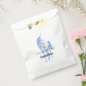 Paarse eenhoorn gouden glitter hart gepersonalisee bedankzakje (Gezegeld)