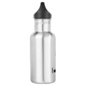 Paarse eenhoorn gouden glitter hart gepersonalisee waterfles  (Links)