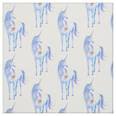 Paarse Eenhoorn Gouden Hart Stof (Swatch)