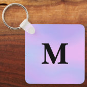 Paarse eenhoorn gradiënt Custom Name Sleutelhanger (Voorkant)