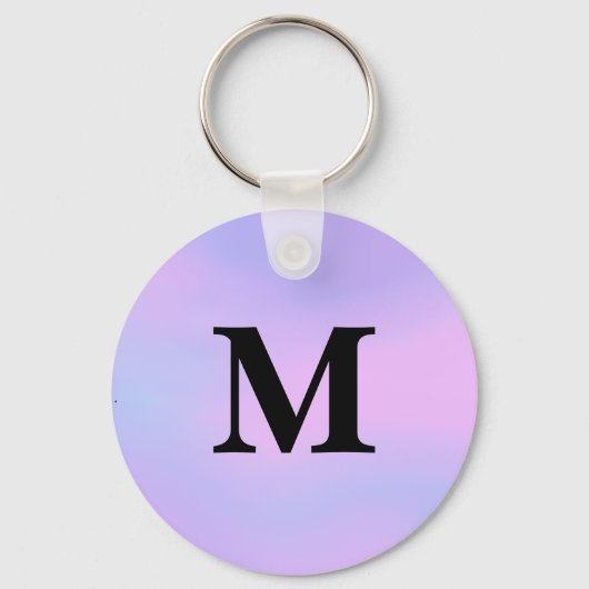 Paarse eenhoorn gradiënt Custom Name Sleutelhanger (Voorkant)
