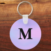 Paarse eenhoorn gradiënt Custom Name Sleutelhanger (Voorkant)