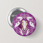Paarse Eenhoorn Mandala Ronde Button 5,7 Cm (Voorkant /achterkant)