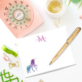 Paarse eenhoorn, monogrammen post-it® notes