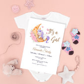 Paarse Eenhoorn op Maan Baby shower Uitnodiging