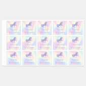 Paarse eenhoorn pastel regenboog kinder zelfkleven labels (Vel)