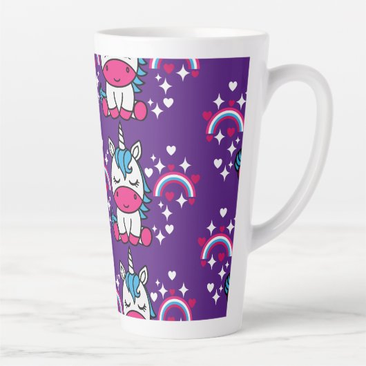 Paarse Eenhoorn Pony Latte Mok (Rechts)