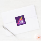  Paarse Eenhoorn Poop Emoji Vierkante Sticker (Envelop)