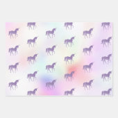 Paarse Eenhoorn Rainbow Pink Glitter Sparkle Heart Inpakpapier Vel (Voorkant 3)