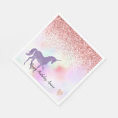 Paarse Eenhoorn Rainbow Pink Glitter Sparkle Heart Servet (Hoek)