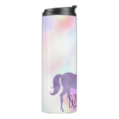 Paarse eenhoorn roze regenboog meisje thermosbeker (Gedraaid links)