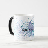 Paarse Eenhoorn Sparkle Aqua Glittery Confetti Magische Mok (Voorkant links)