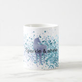 Paarse Eenhoorn Sparkle Aqua Glittery Confetti Magische Mok (Center)