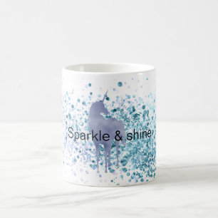 Paarse Eenhoorn Sparkle Aqua Glittery Confetti Magische Mok