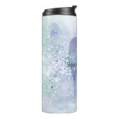 Paarse Eenhoorn Sparkle Aqua Glittery Confetti Thermosbeker (Gedraaid links)