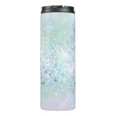 Paarse Eenhoorn Sparkle Aqua Glittery Confetti Thermosbeker (Achterkant)