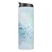 Paarse Eenhoorn Sparkle Aqua Glittery Confetti Thermosbeker (Geroteerd rechts)