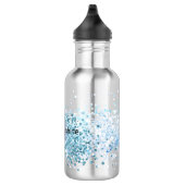 Paarse Eenhoorn Sparkle Aqua Glittery Confetti Waterfles (Rechts)