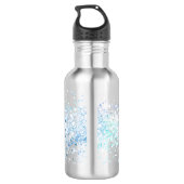 Paarse Eenhoorn Sparkle Aqua Glittery Confetti Waterfles (Achterkant)