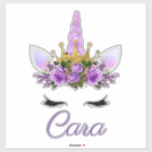  Paarse Eenhoorn|Sparkly Gold Glitter Crown Sticker (Vel)