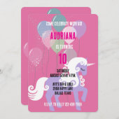 Paarse eenhoorn sterren verjaardag kaart (Voorkant / Achterkant)