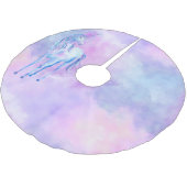 Paarse eenhoorn Waterverf Kerstboom Rok (Gekanteld)