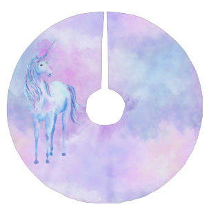 Paarse eenhoorn Waterverf Kerstboom Rok