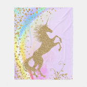 Paarse eenhoorndeken fleece deken (Voorkant)