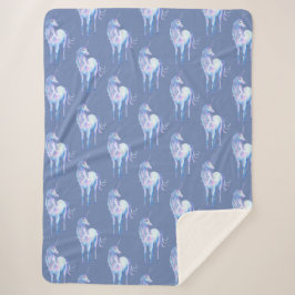 Paarse eenhoorndroom sherpa deken